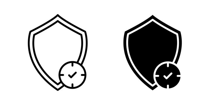 Long term protection icon simple symbols bundle