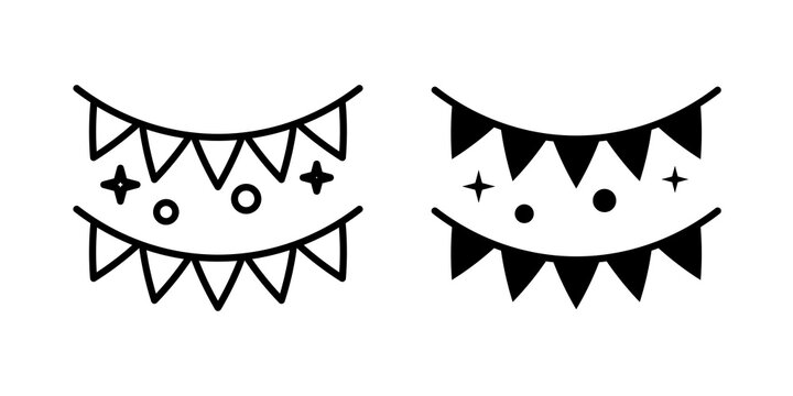 Party flag icon simple symbols bundle