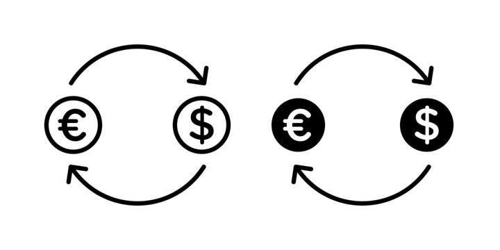 Currency exchange icon simple symbols bundle