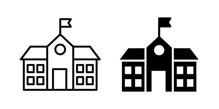 High School icon simple symbols bundle
