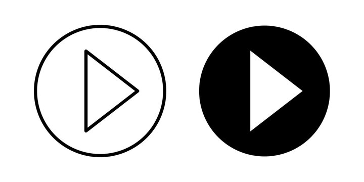 Media play button icon simple symbols bundle