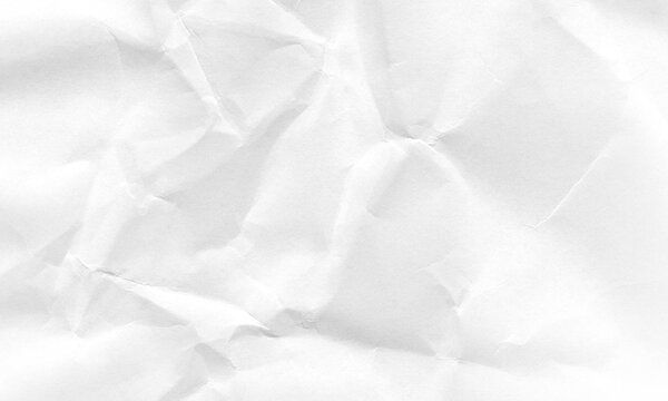 White crumpled paper texture background with creased surface folds for creative design Background