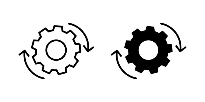 Workflow process icon simple symbols bundle