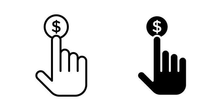 Pay per click icon simple symbols bundle