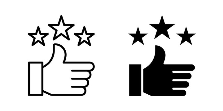 Customer satisfaction icon simple symbols bundle