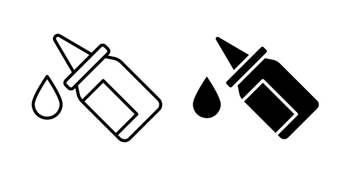 Oil dropper bottle icon simple symbols bundle