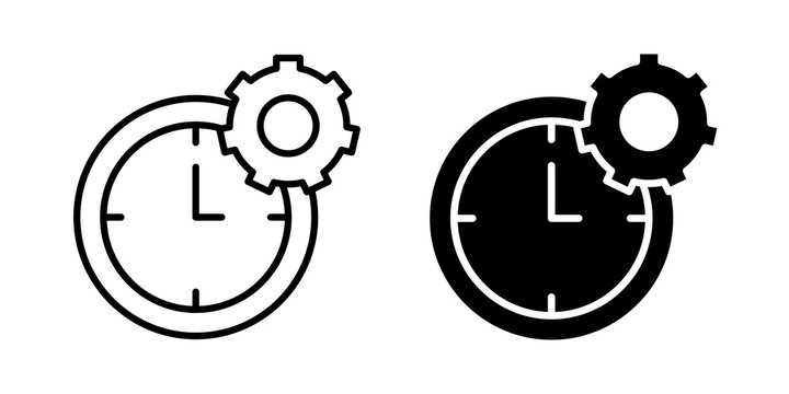 Time management icon simple symbols bundle
