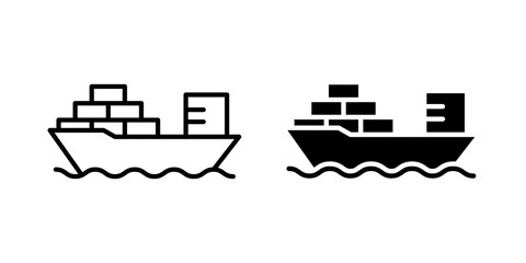 Cargo ship icon simple symbols bundle © ramsey
