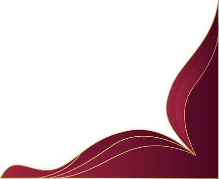 Elegant Burgundy and Gold Abstract Corner Design on White Background for Luxury Invitations and Festive Event Templates