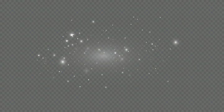 White Dust Particles Overlay Isolated on Transparent Background