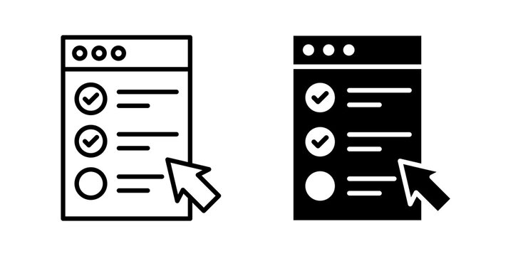 Online exam test icon simple symbols bundle