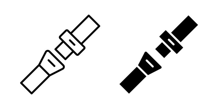 Open seat belt icon simple symbols bundle
