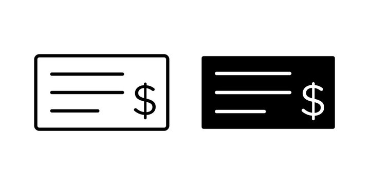 Cheque icon simple symbols bundle