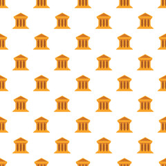 Fototapeta premium Repeating rows of historical temple facade buildings forming a classic seamless pattern
