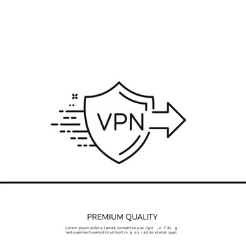 VPN Shield with Arrow Icon for Secure Internet Connection.