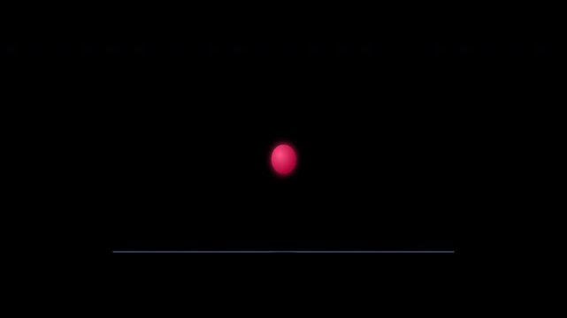 Classic gravity bounce animation of a red sphere with squash and stretch on alpha channel
