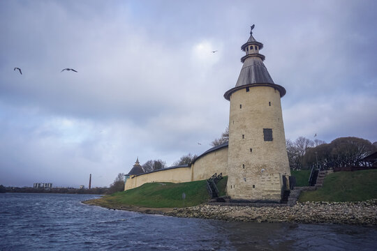Ancient stone Pskov Kremlin fortress