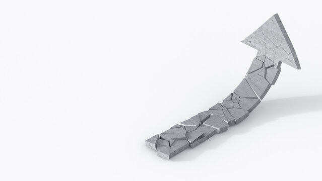 Broken concrete arrow