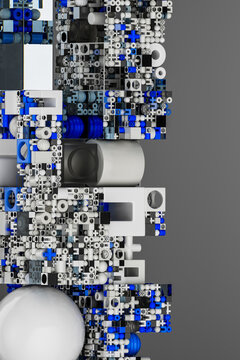 3D Blue Abstract Structure