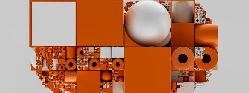 3D Orange Modular Landscape