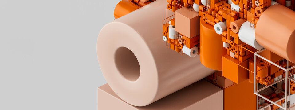 3D Orange Industrial Texture