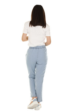Fashion photoshoot in a studio with a white background for e-commerce