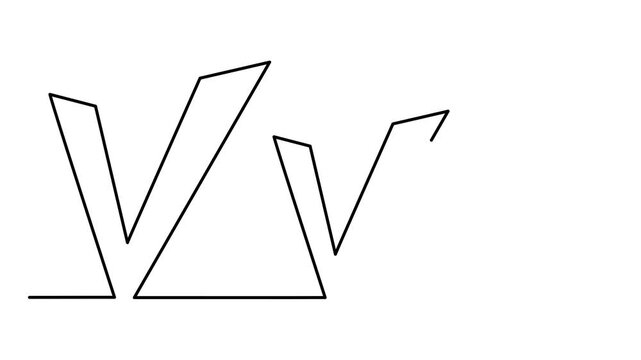 Check mark hand drawn continuous contour one line art animation, done correct choice otion, vote approved continuous contour decorative success approval positive agree movie. 4k self-drawing video