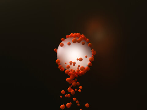 Abstract 3d rendering with red spheres symbolizing connection and community