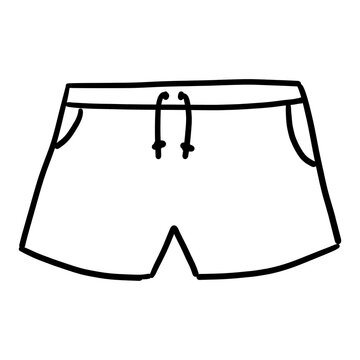 Doodle of Shorts pants drawing outfit, ilustration, hand drawn man and women clothes