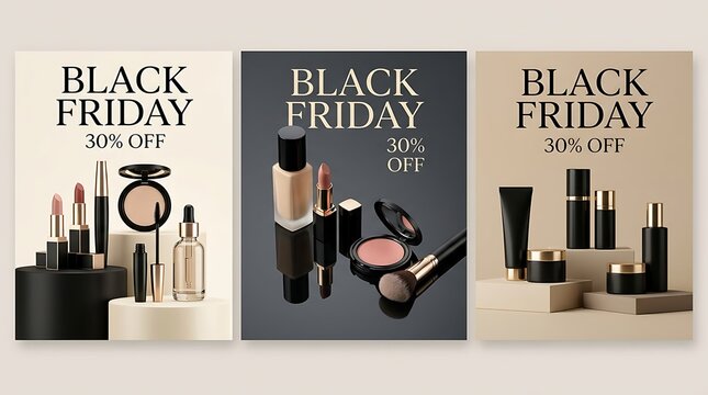Black friday black friday makeup and beauty product sale advertisements