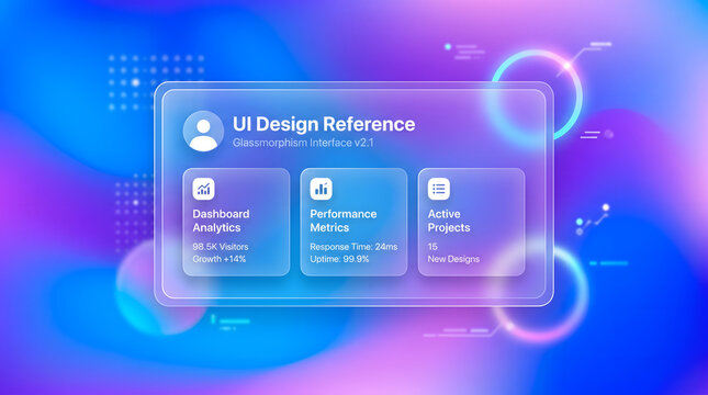 Frosted glass card with glassmorphism on gradient