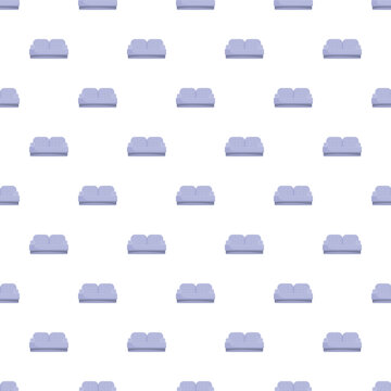 Blue sofa pattern repeating on a white background, creating a seamless decorative texture