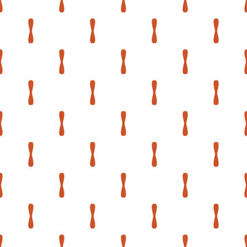 Orange bone shapes in a minimalist seamless pattern on a white background