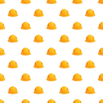 Yellow worker hard hats forming a repeating background pattern for construction safety designs