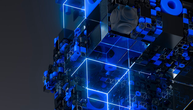 3D Futuristic AI Technology Infrastructure