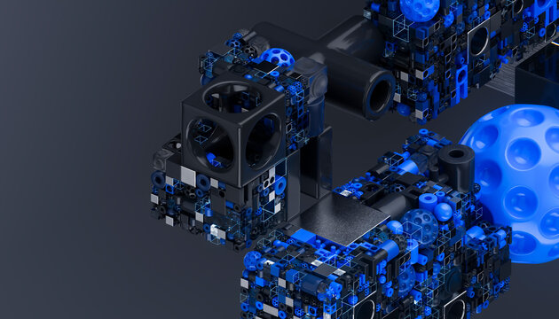 3D Futuristic AI Network Structure