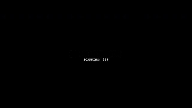 Digital barcode sweep scanning progress bar with alpha channel for video overlay
