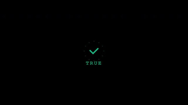 Digital chrono watch dial verification icons with green checkmarks and true status overlay