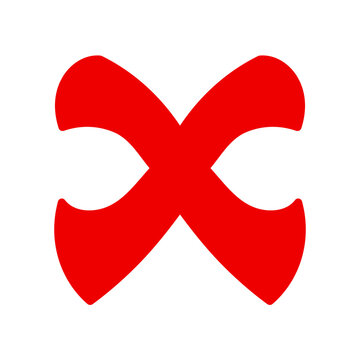 Red Stylized Cross X Mark Symbol PNG Illustration
