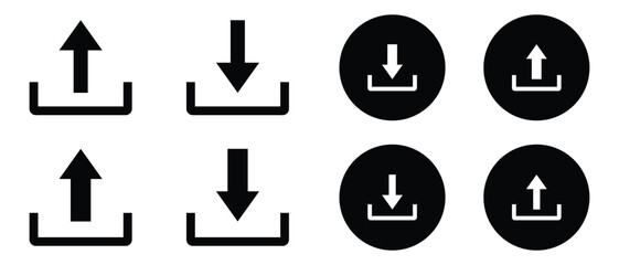 Fototapeta premium Upload and download arrow icons for web and mobile app interface graphic vector design.