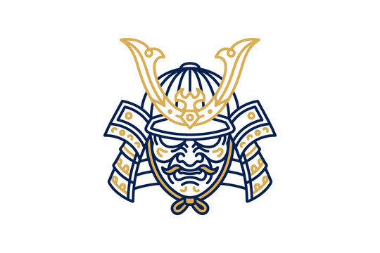 Samurpng Warrior Mask Logo Element