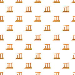 Fototapeta premium Cartoon drawing of historical architectural temple ruins creating a seamless pattern