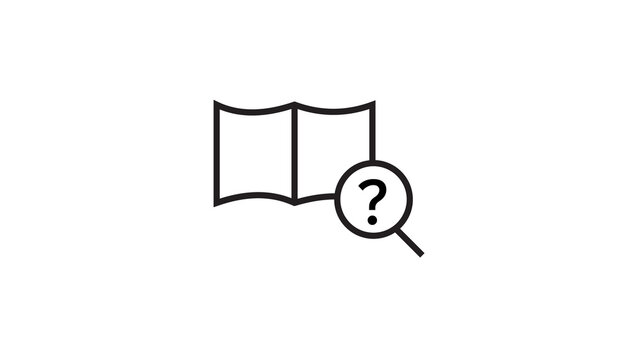 Open book with magnifying glass search icon representing research and information gathering