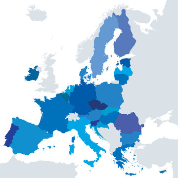 UE borders and Europe continnent.
