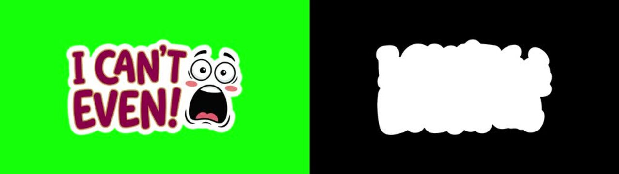 Shock reaction sticker pack collage, mind blown badges, stop motion animation on green screen