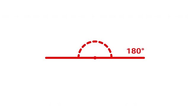 Minimal 180 Degree Angle Animation, for measure and math isolated icon animation. 4K video