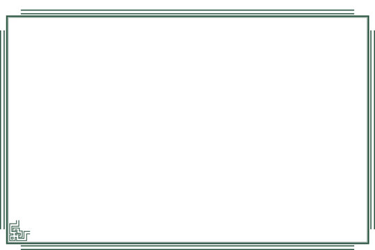 Elements of oriental frames corners. Green on white rectangle lines border chinese style. Design print for greeting cards, wedding invitations, restaurant menu, royal certificates. Set 103b
