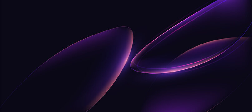 Abstract Dark Purple Neon Glowing Fluid Wave Background