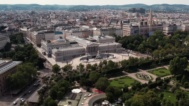 Aerial view of Austrian Parliament Building in Vienna