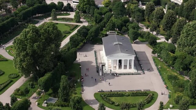 Aerial view of Theseus Temple in Volksgarten Vienna